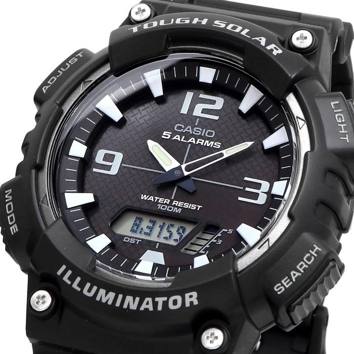 Casio Tough Solar Analog-Digital Quartz Watch AQ-S810 Series Men's (Black AQ-S810W-1AV)