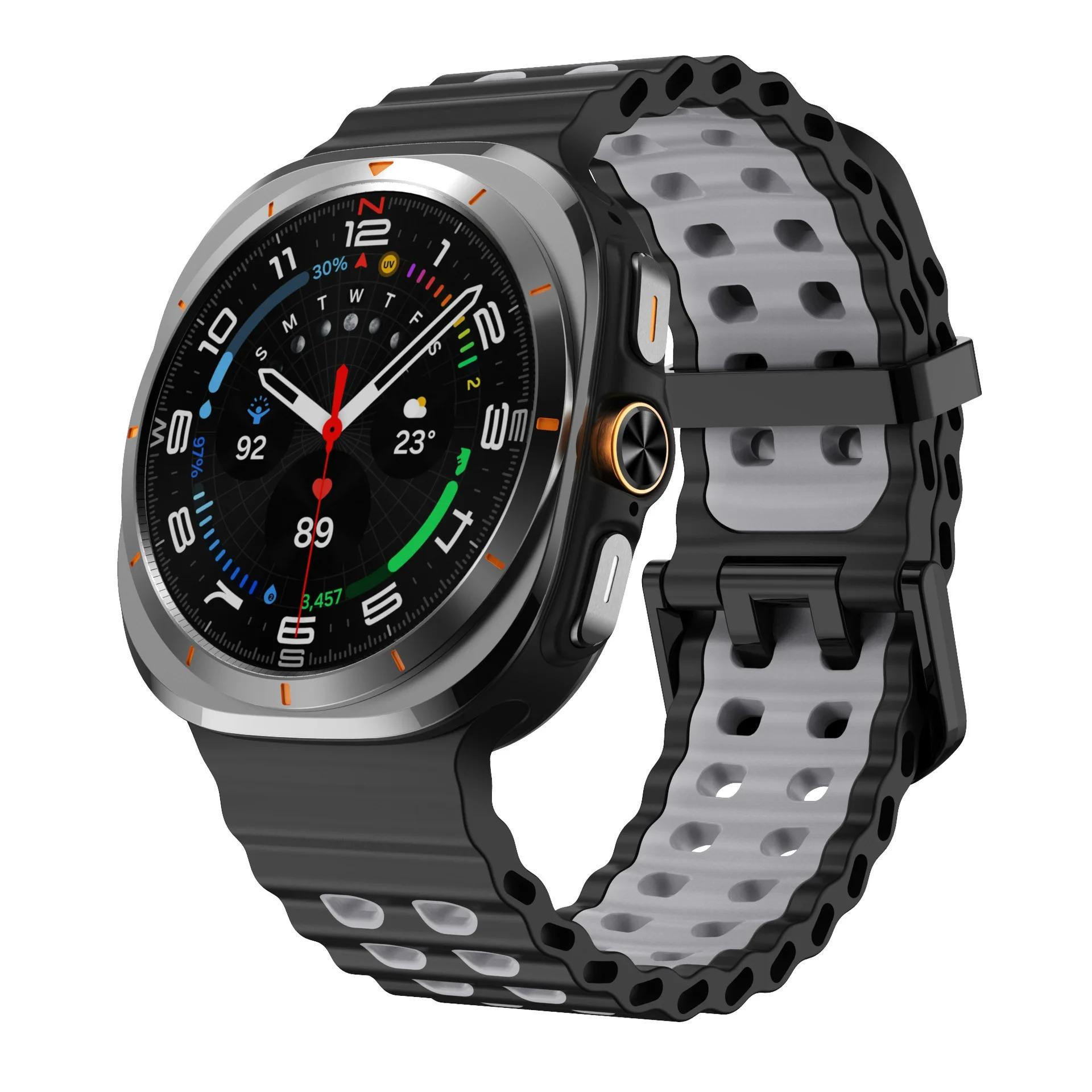 

Силіконовий ремінець Ocean для Samsung Galaxy Watch Ultra 47 мм Оригінальний дихаючий ремінець Correa Galaxy Watch 8-7 Ultra 47 мм Galaxy Ultra 47mm