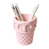 Nostalgie 3D Printed Ice Cream Cone Pen Holder, Waffle Base And Drip Top Desk Organizer, Multi-functional Pencil Cup for Pens, Marker, Makeup Brushes