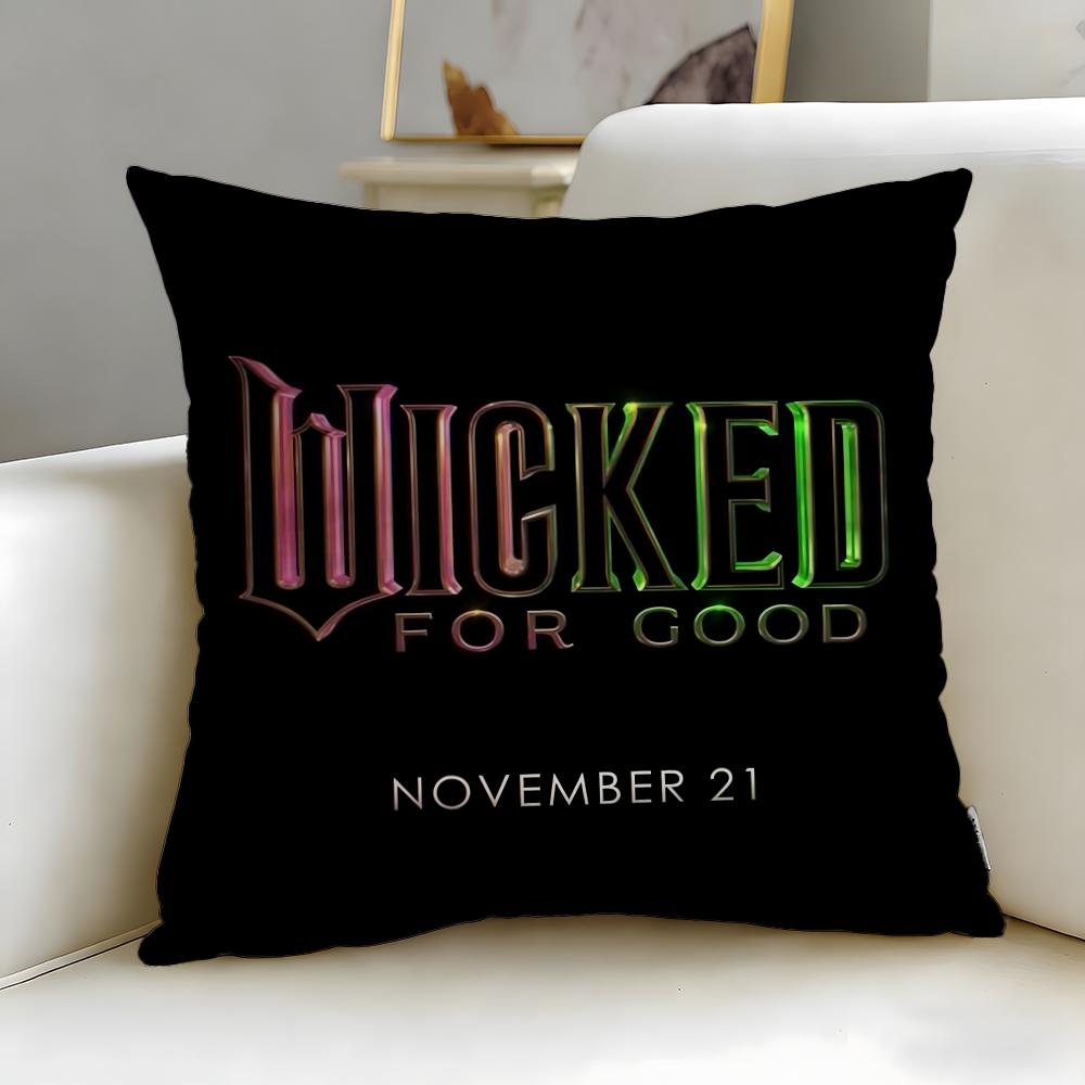 Popular Movie Wicked Part One Cushion Cover Soft & Easy-Wash Pillow Case – Versatile for Couch, Bed, Travel and Office