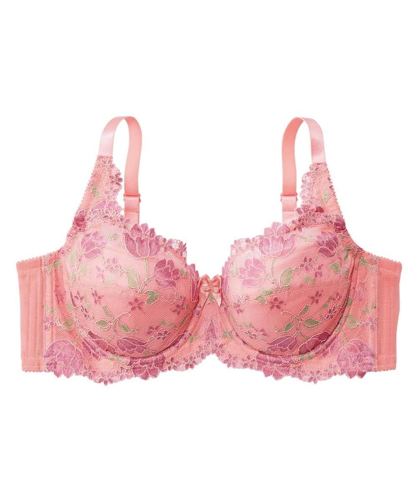 Nissen High-Back Full-Cup Bra (Tulip Pattern) with Japanese Lace (Triumph) Shell Pink F110