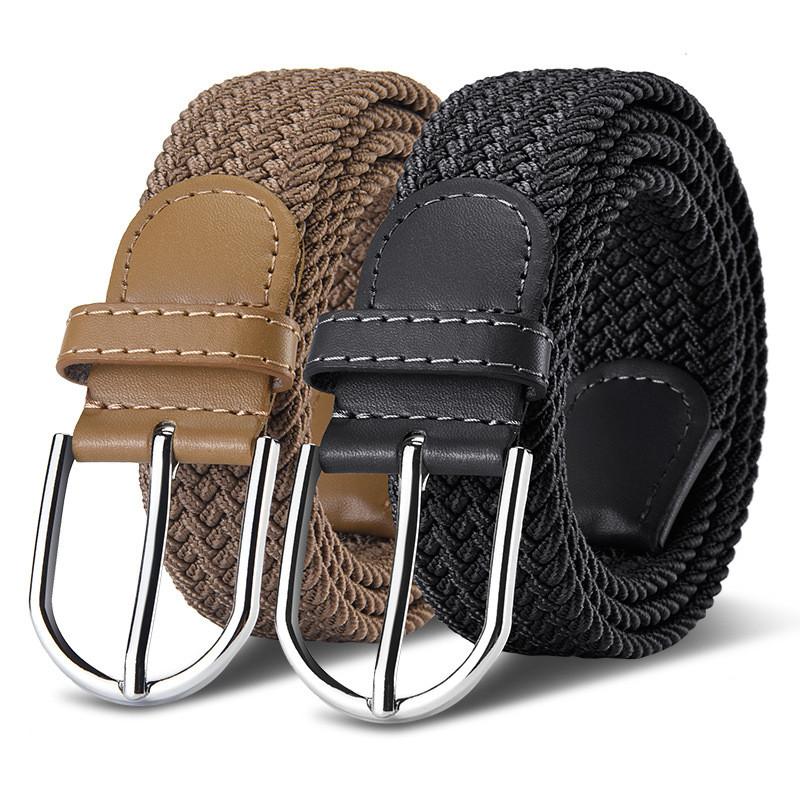 Stylish Woven Stretch Casual Mens Belt With Alloy Buckle For Fashionable Wear
