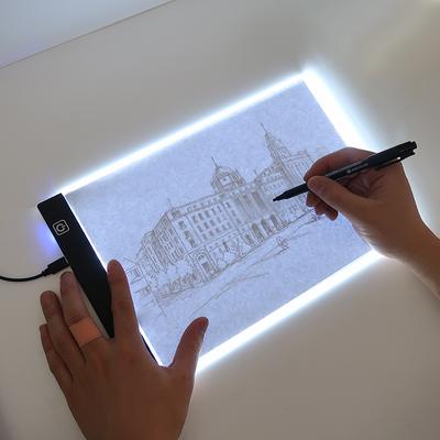 Tableau Lumineux A5 LED pour Dessin et Copie 3 Niveaux de Luminosité Table Animation Peinture Jouets Éducatifs Bloc-notes à Lumière Réglable Pour Enfants