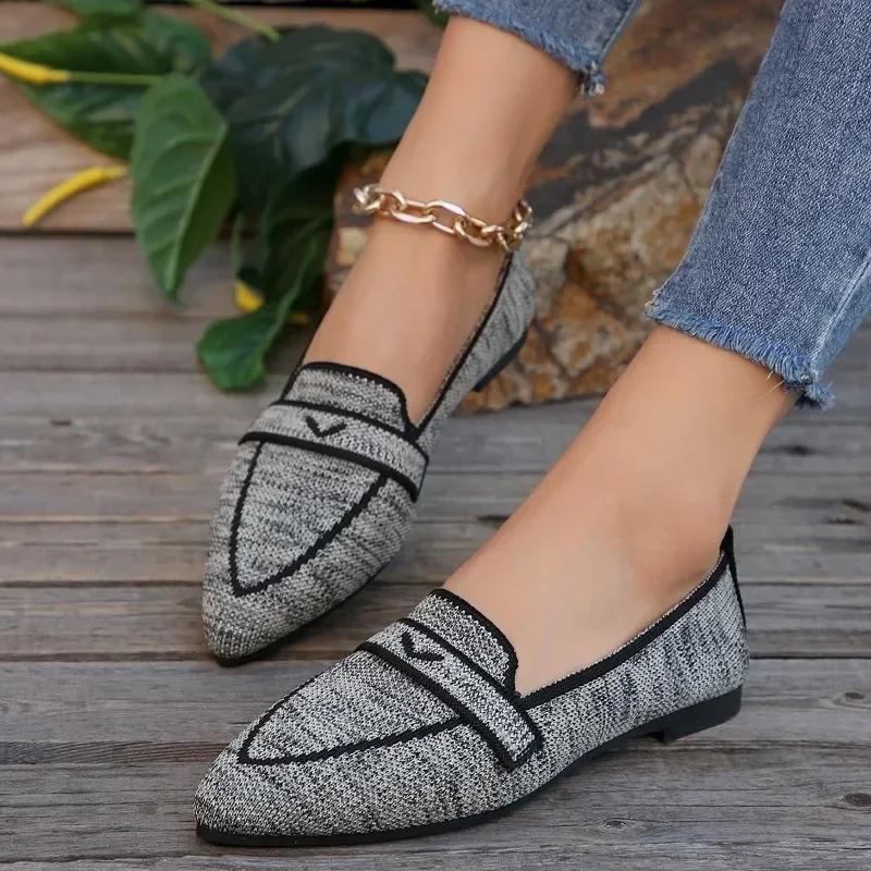 Fashion Women's Ballet Flats Shoes Pointed Toe Barefoot Slip-on Sandals Casual Low Heel Luxury Brand Loafers Woman Designer Shoes