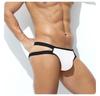 Men's Sexy Double Waistband Low-Rise Cotton Thong with U-Pouch and T-Back Design