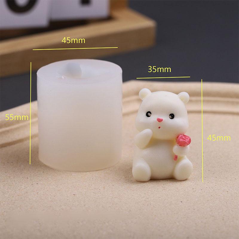 Cute Bear Silicone Mold Mini Bear Mold Candle Making Candle Aromatherapy Mold