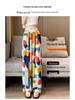Plus Size Women's High-Waisted Tie-Dye Wide-Leg Summer Pants - Ice Silk, Slimming, Casual, Loose, and Draping.