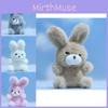 Charming Pink White And Gray Bunny Plush Keychain With Super Soft Fur