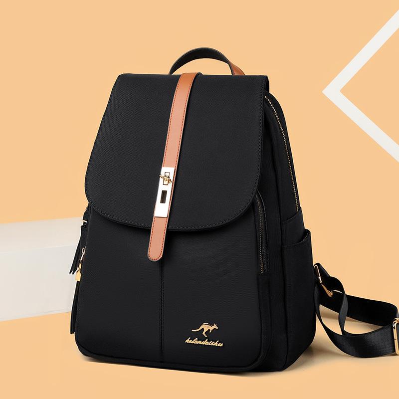 Schoolbag Atmospheric Backpack Women's 1011 New Korean Version Versatile Fashion Trend Large Capacity Silk Cloth Women's Travel Backpack