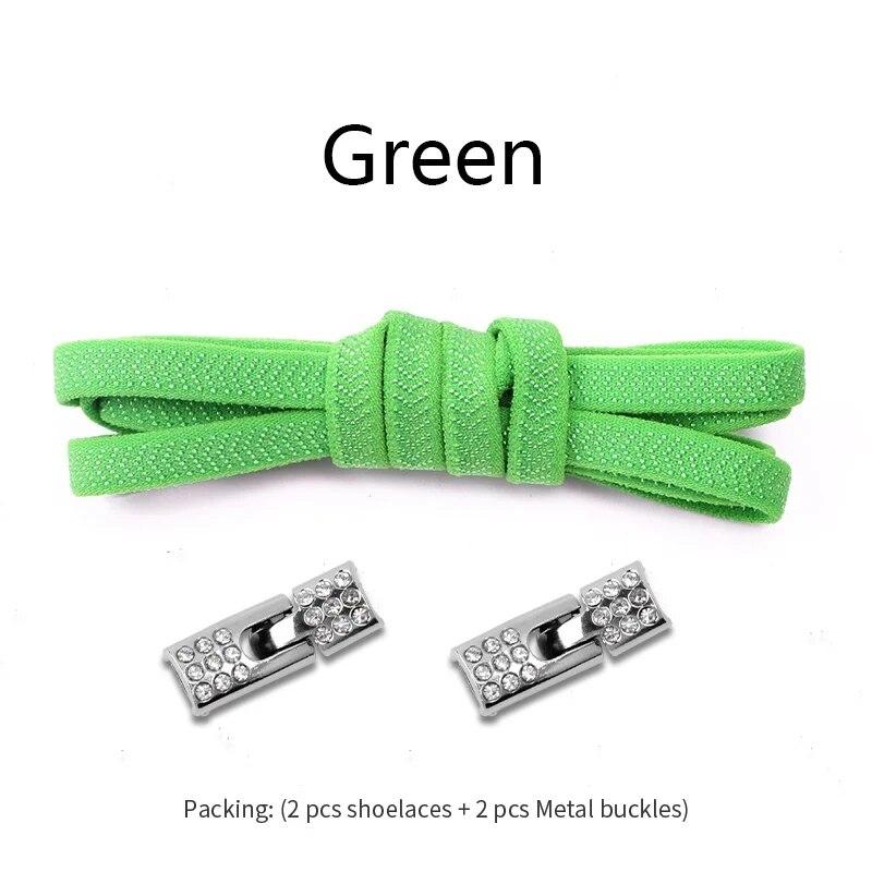 Elastic Laces Sneakers Diamond Cross Locks Shoelaces Without Ties Kids Adult 8MM Width No Tie Shoe Laces Rubber Bands Shoelace