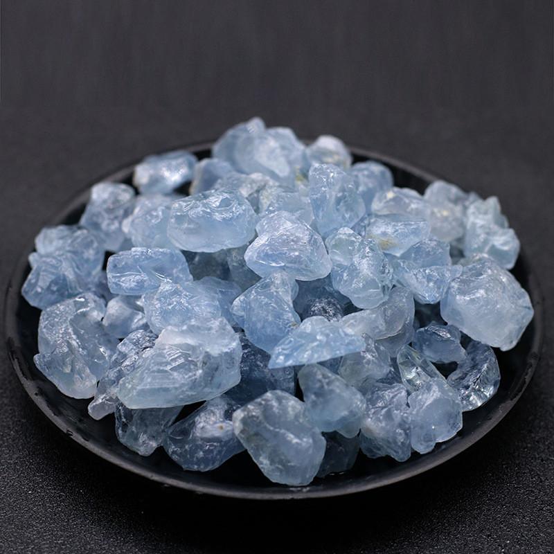 Natural Blue Celestite Mineral Quartz Crystal Rough Stone Healing Gravel