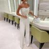 Women's Fashion Casual Feather Top Breast Sexy Sleeveless Jumpsuits
