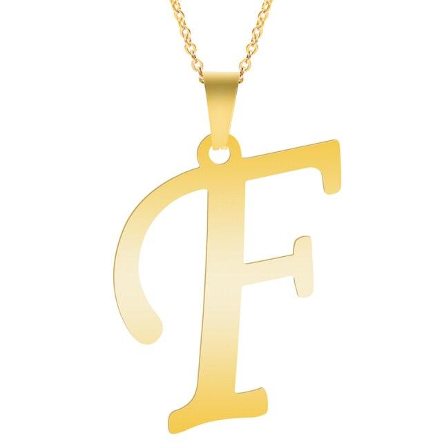 Gull alfabetet halskjeder for kvinner Smykker kjede på halsen 26 bokstaver anheng Halskjede rustfritt stål choker kvinne tilbehør