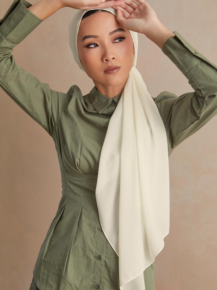 High Quality Premium Chiffon Scarf Stretchy Hijab Plain Head Scarves Women Hijab