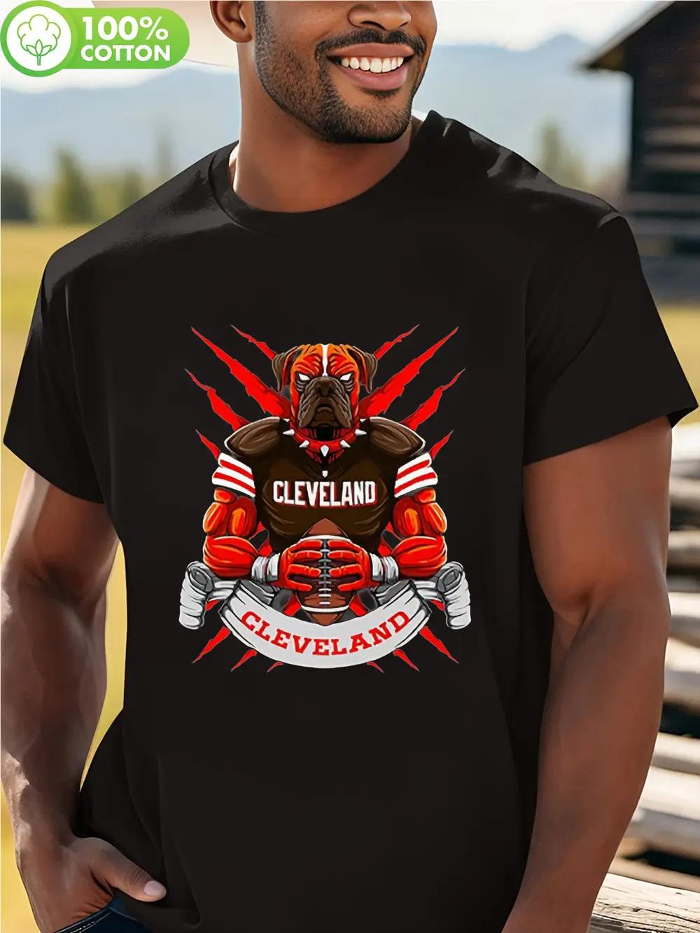 LocalCleveland Football Graphic T-shirt - Bulldog Mascot & Bold Lettering Design S