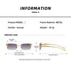 New Trendy Rectangle Frameless Square Sunglasses For Women Fashion Street Photography Summer Vacation Gift Glasses