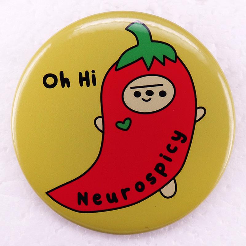 Spicy Red Pepper Tinplate Brooch Standard Size
