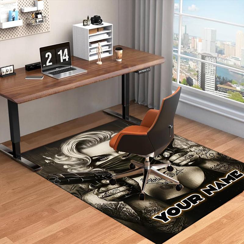 1PC Custom Name "Rebel Cause" Theme Floor Mat Ideal for Living Room, Game Rooms, Office, Bedroom, Office Floor Mat , Floor Mats for Home
