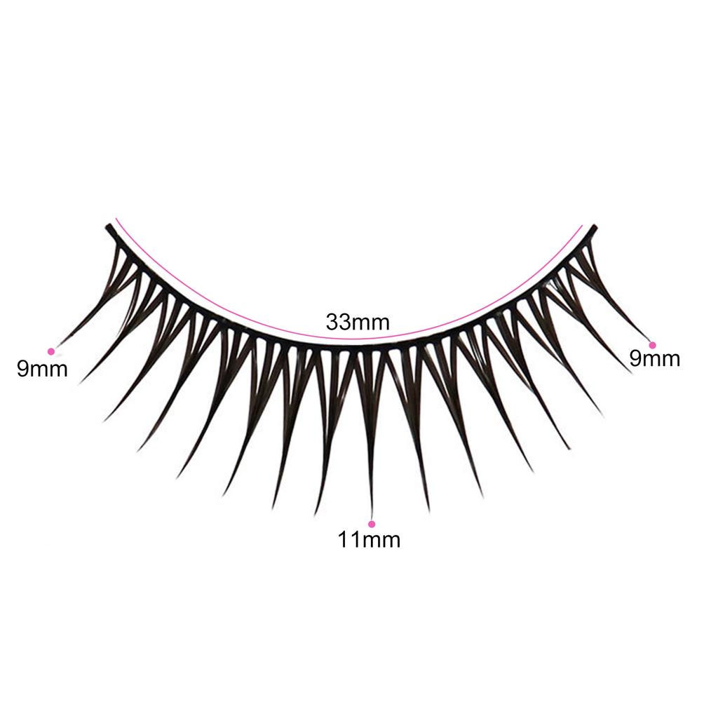 Wet Tip False Eyelashes A Shape Black 9 11mm Mixed C Curl Full Strip False Eyelashes For Women Party Makeup