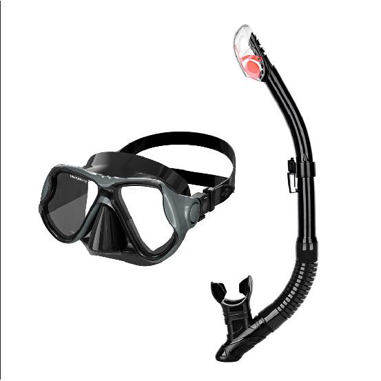 Full Dry Snorkel Tube with Waterproof Valve Underwater Breathing Equipment Freestyle Swimming Training Gear for Kids & Adults