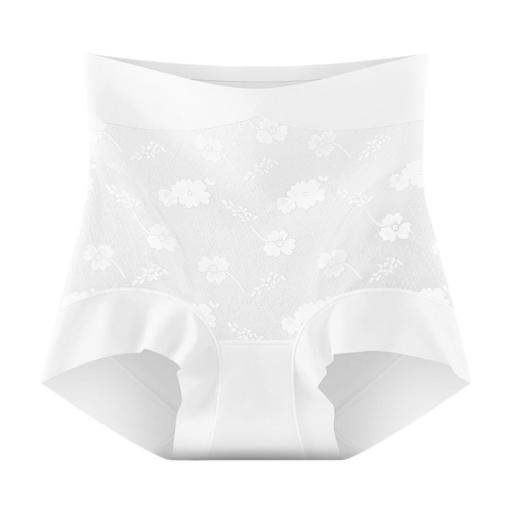 

High Waist Satin Butt Lifter Briefs Large Size Seamless Underpants Postpartum Body Shaper Women L білий