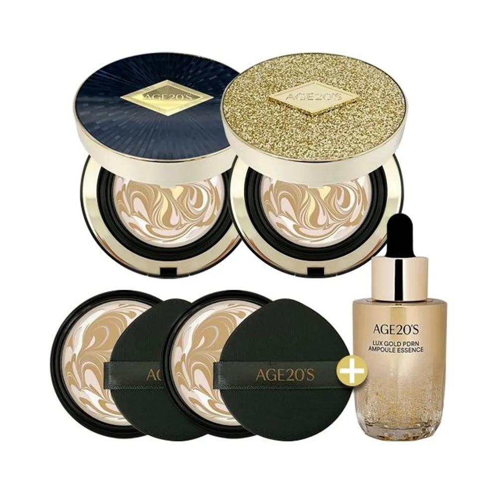 

Age20s Luxe Gold Pact Ampoule Essence (Latest Model) 2 Full-size Products + 2 Refills + Gold Ampoule 30ml