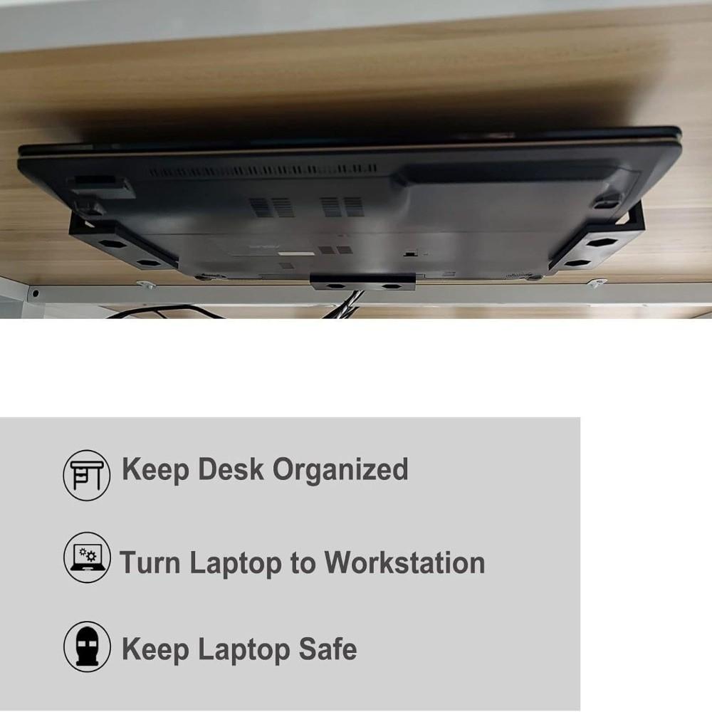 With Screw Metal Under Desk Laptop Mount Space Saving Screw Mounting Under Table Notebook Organizer Metal Frame