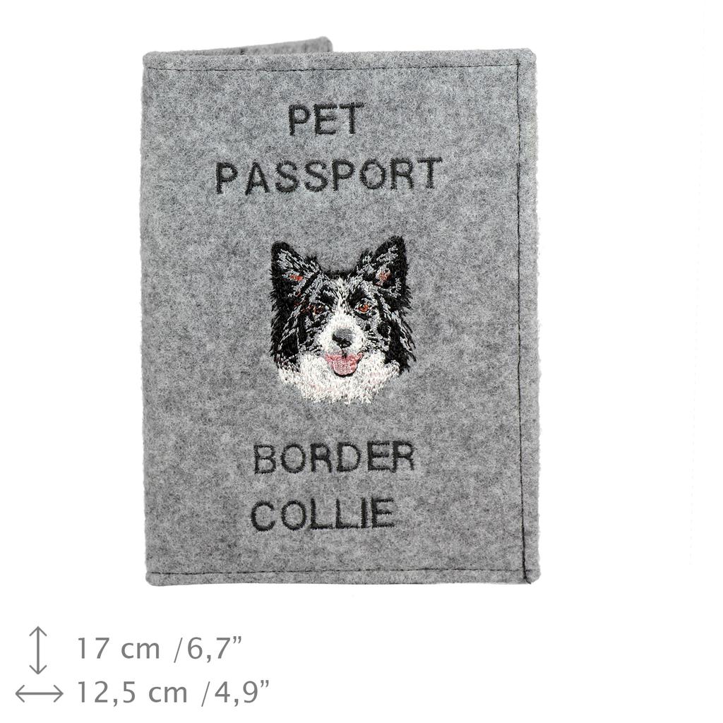 Border Collie - Dog passport case, document case, gift for the traveller from the Art-Dog brand