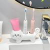 3 Holes Electric Toothbrush Stand Cartoon Cat Ceramics Toothbrush Holder Seat Waterproof Durable Toothbrush Base Home Use