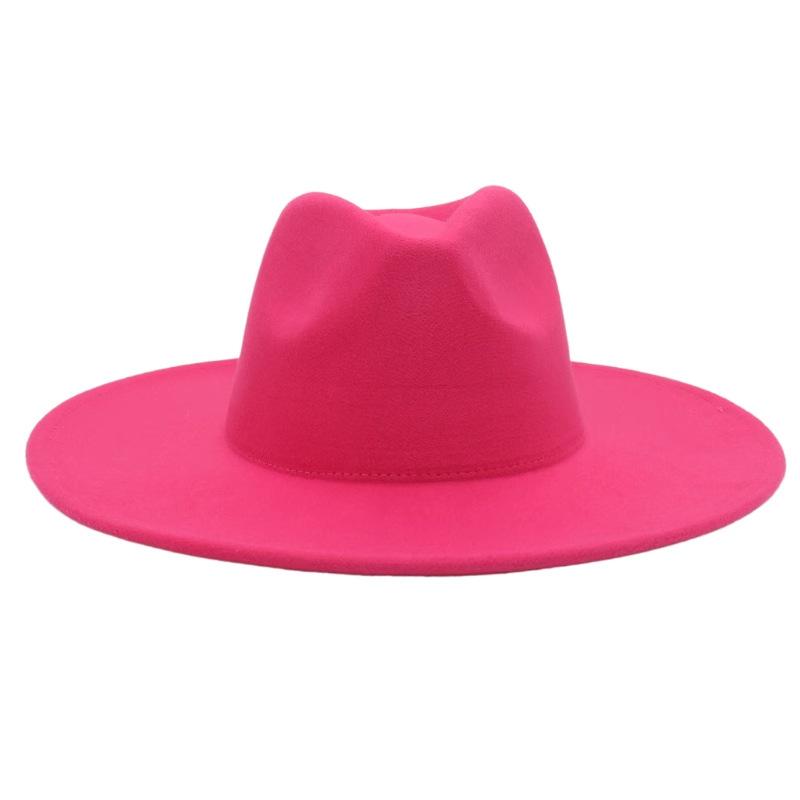 Fotografia di strada europea e americana imitazione lana cappello jazz retrò britannico uomo e donna a tesa larga cappello a cilindro cappello di feltro versatile ombra