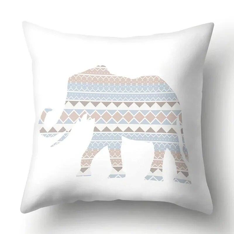 Simple Plaid Animal Pillowcase Puppy Cat Giraffe Pillowcase Children's Room Home Decoration Living Room Sofa Cushion Cover