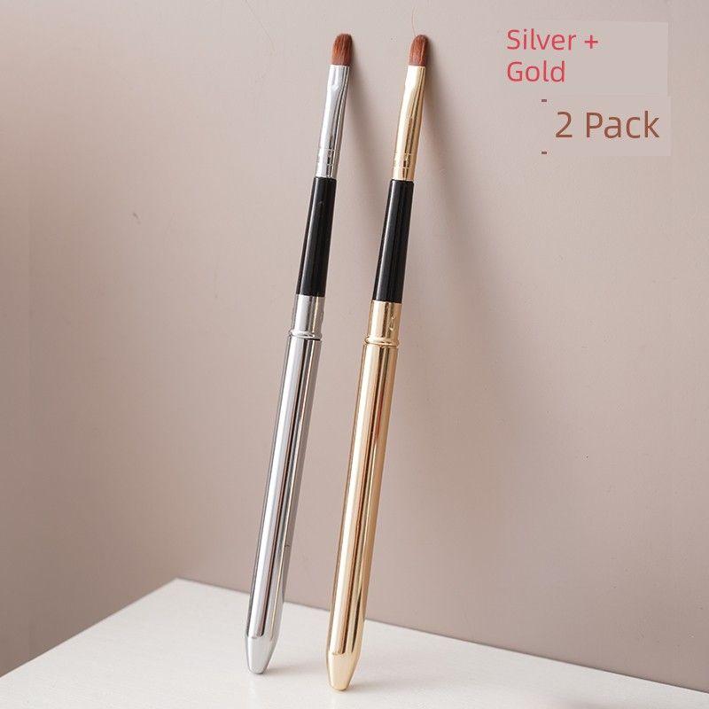 Lip Brush, Lipstick Brush, Retractable and Portable, Blending, Professional Makeup Artist Special, High-End Makeup Brush with Cover, Lip Mask Brush