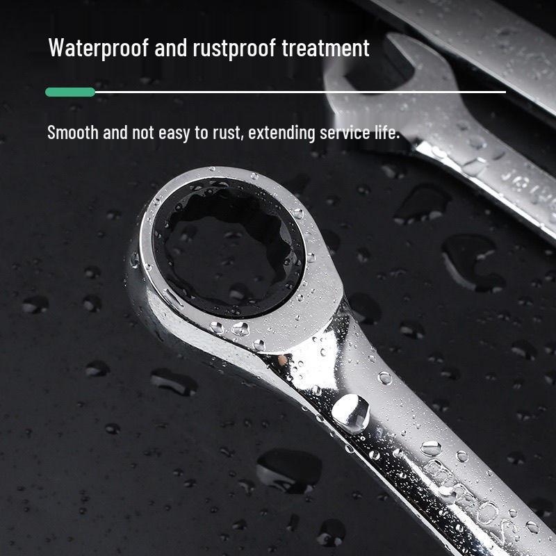 72-Tooth Dual-Ended Ratchet Wrench: Quick Spline, Bidirectional Multi-Function Auto Repair Tool Set