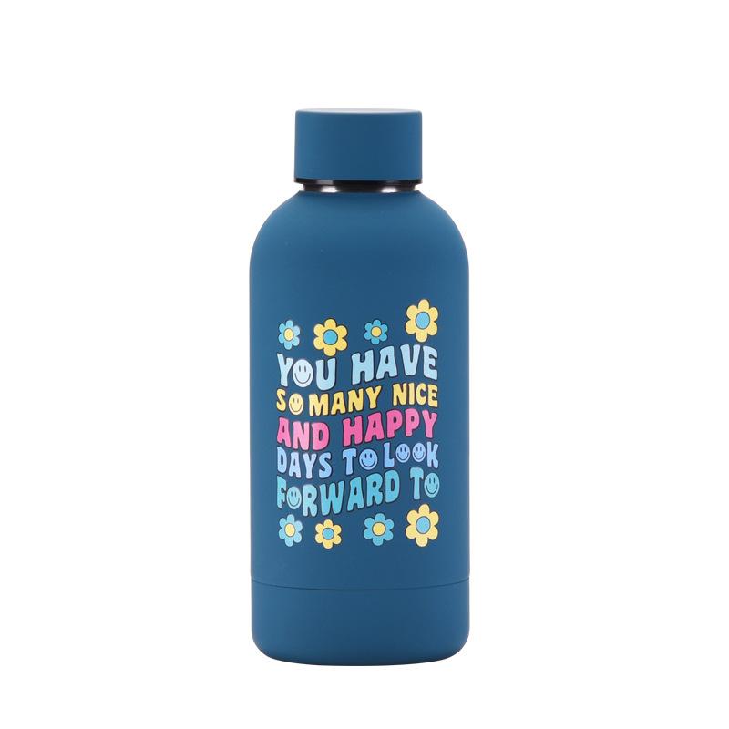 

Stainless Steel Thermos Cup Creative Pattern Small Mouth Bottle Water Cup Abstract Stick Figure Water Cup 350ml