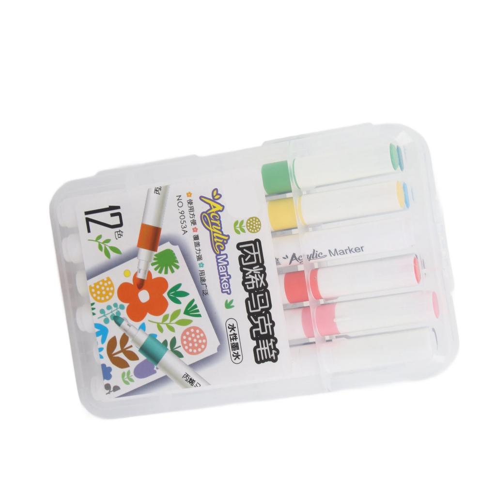 Acrylic Paint Markers Strong Coverage Quick Dry Waterproof Round Barrel Graffiti Markers for Glass