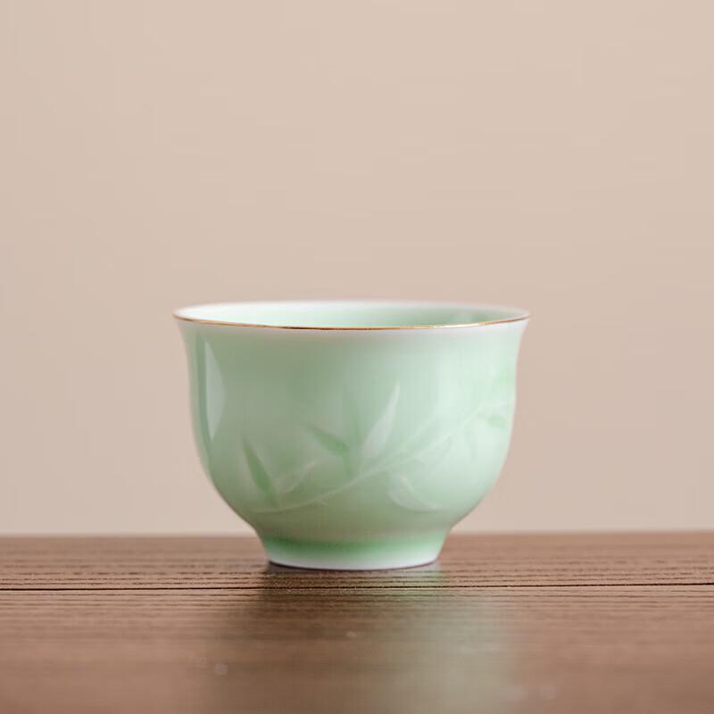 Hand-painted Celadon Bamboo Rhyme Tea Set