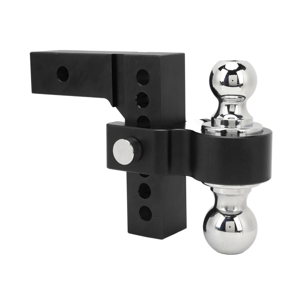 Adjustable Trailer Hitch 6in Drop Rise 12500LBS Capacity Stainless Steel for 2in Heavy Truck GTW Traction Hook Receiver