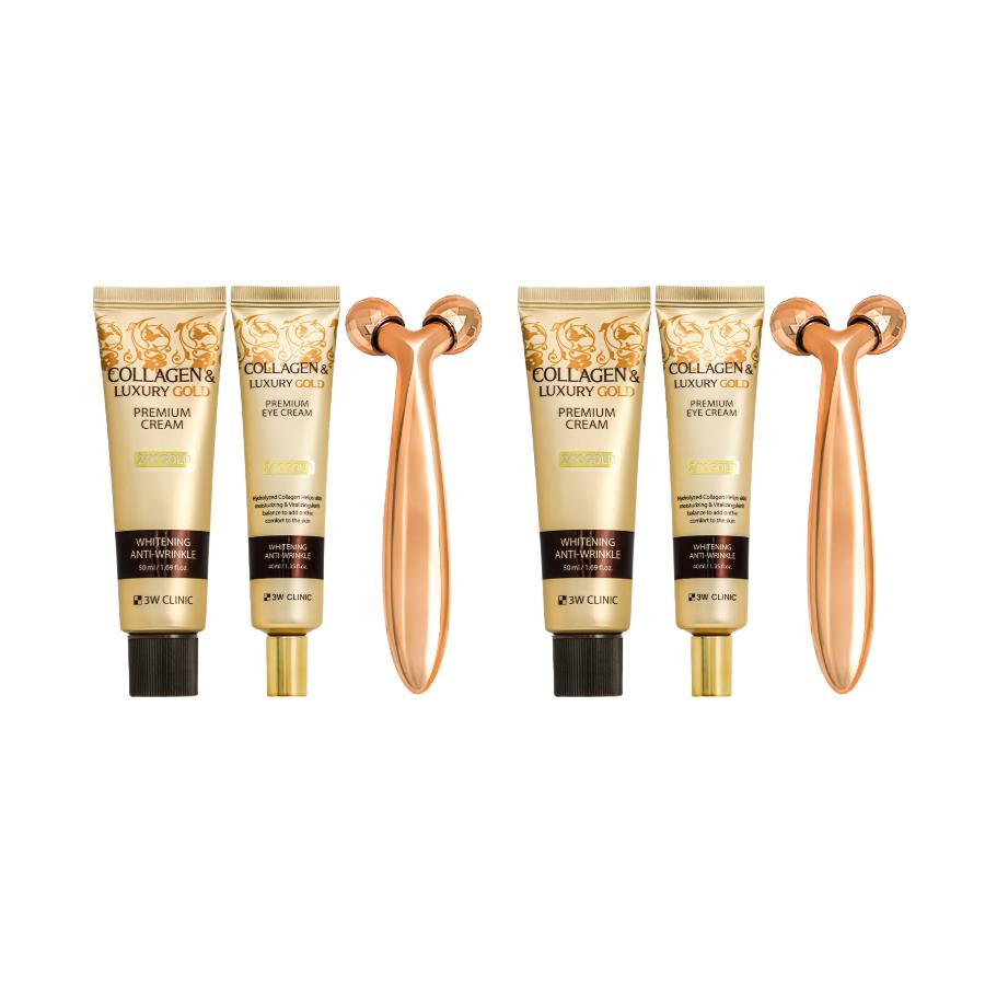 3w Clinic Kollagen & Luxus Gold Premium Faltenlösung Set (2 Gegenstände) (3 Optionen)