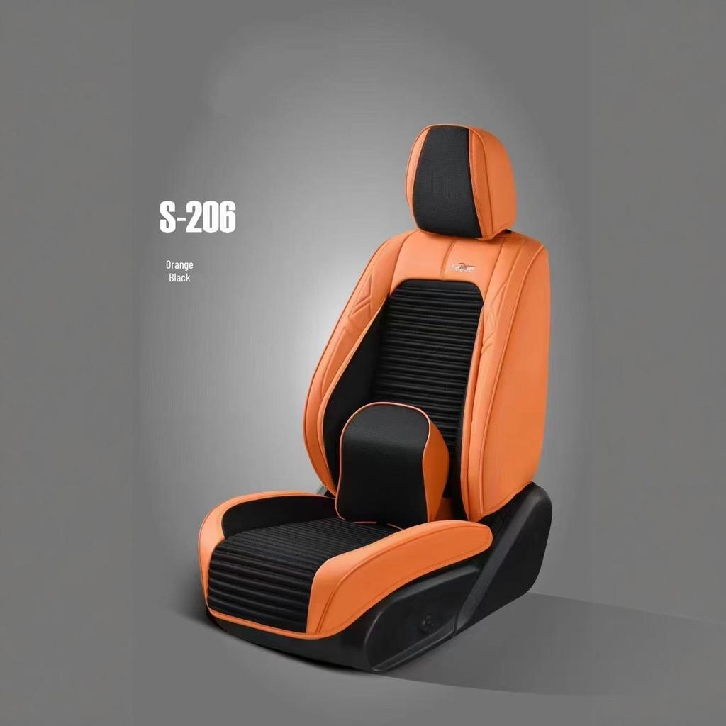 Universal Four Seasons Nappa Leather Car Seat Cover - Wear-Resistant, Full Wrap, 9D Surround for Five-Seat Cars
