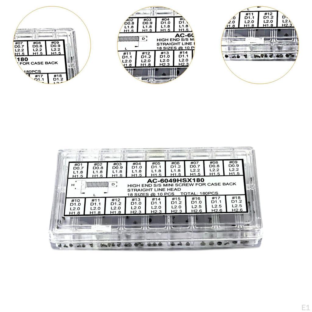 1 Box of Flat Head Screws for Watch Back Case, Portable Maintenance Micro