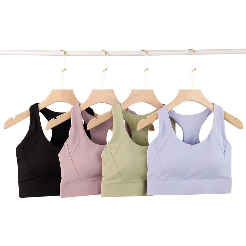 Shockproof High-Strength Sports Bra with Fixed Cups - Thin, Beautiful Back Design for Summer