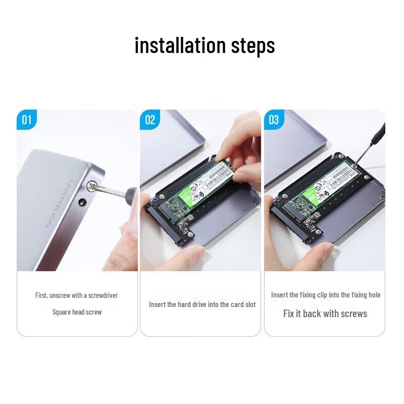 Ugreen M.2 zu 2,5-Zoll SATA SSD Gehäuse