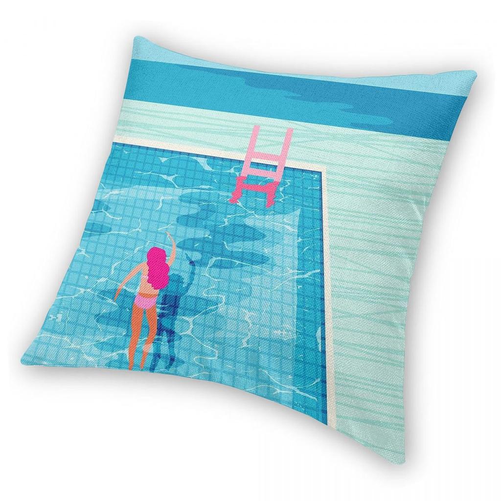 In Deep Palm Springs Swimmer Square Pillowcase Polyester Linen Velvet Pattern Zip Decor Throw Pillow Case Sofa Seater Cover 18"