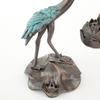 Zinc Zinc Alloy Craft Crane Incense Holder Crane Shape Antique Hanging Incense Tray  Office