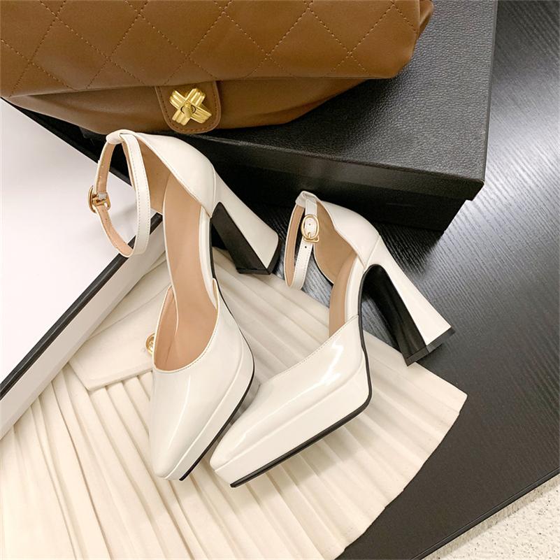 Dam Klackar Sandaler Lack Superhöga klackar D'Orsay Skor Dam Party Pumps