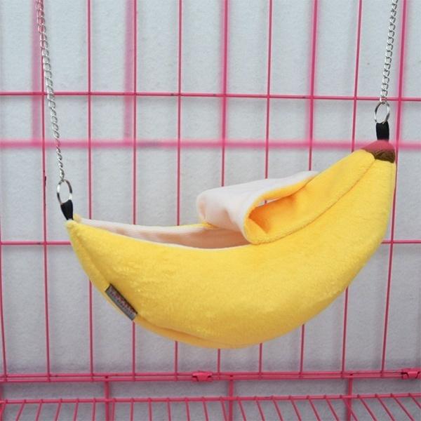 Djurdesign Husdjur Banan Hamster Råtta Hängmatta Bur Hus Bo Hamster Varmt Hus Litet Husdjur Hängmatta