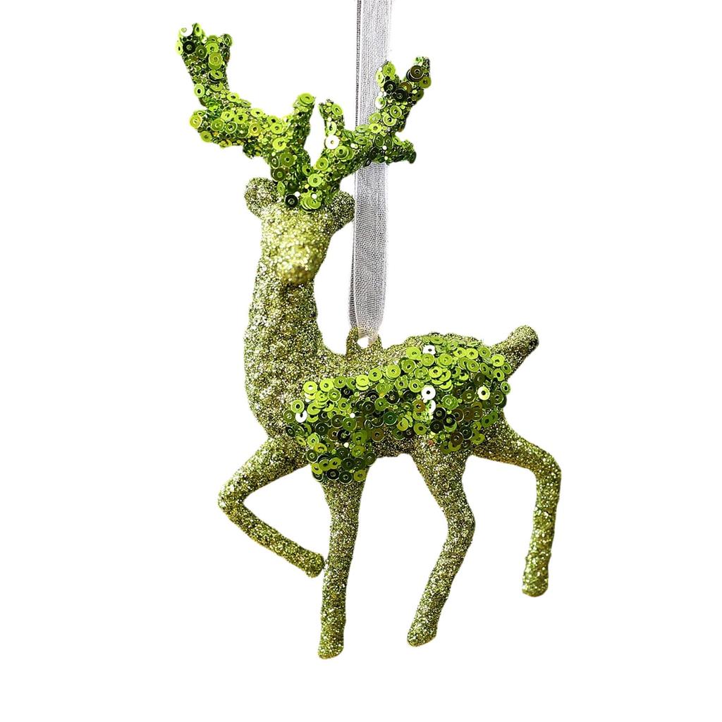Sparkling Green Snowflake Christmas Tree Decoration Shatterproof Acrylic Ornament Easy to Hanging for Winter Party