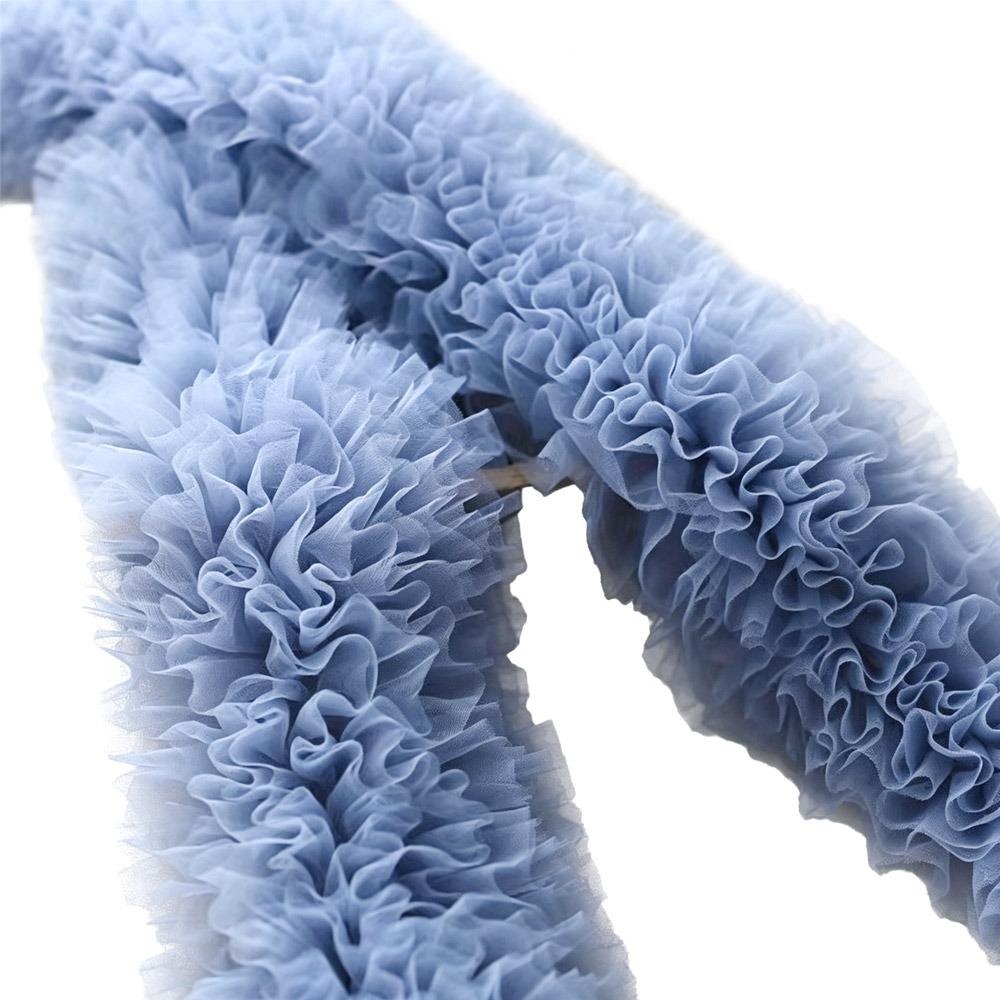 

1 Yard Mesh Lace Accessories 12cm Wide Mesh Material Hem Cuffs Lace Trim Wedding Accessories синій