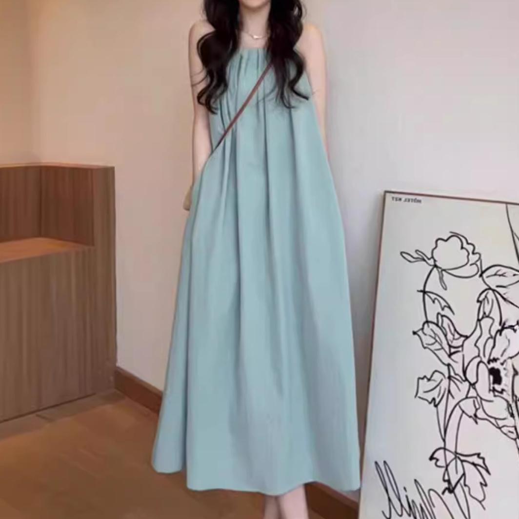 

GMXIA Платье с бретелью через шею Детская одежда Летнее пляжное платье для отдыха Сарафан без рукавов Senior Sense XL