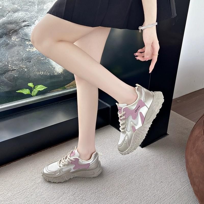 Mesh breathable German training Forrest Gump shoes 2025 summer new tire sole non-slip and high versatile casual sports women's shoes